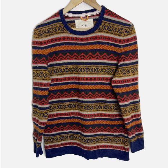 Koto Striped Multicolor wool blend sweater S - Picture 1 of 6